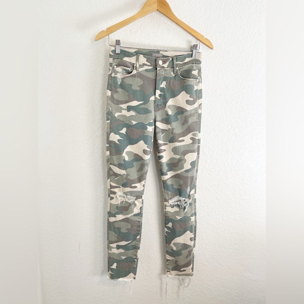 Mother jeans women's 26 High Waisted Looker Ankle Fray See Me Camo distressed - Picture 4 of 14